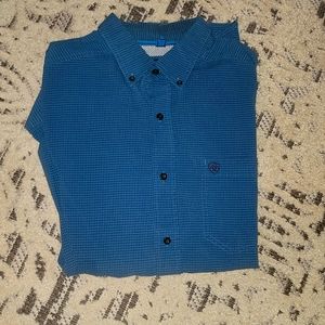 Men's Ariat Stretch Pro Series XL Blue Button Up